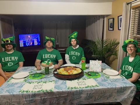 St Patrick's day Seated at the table